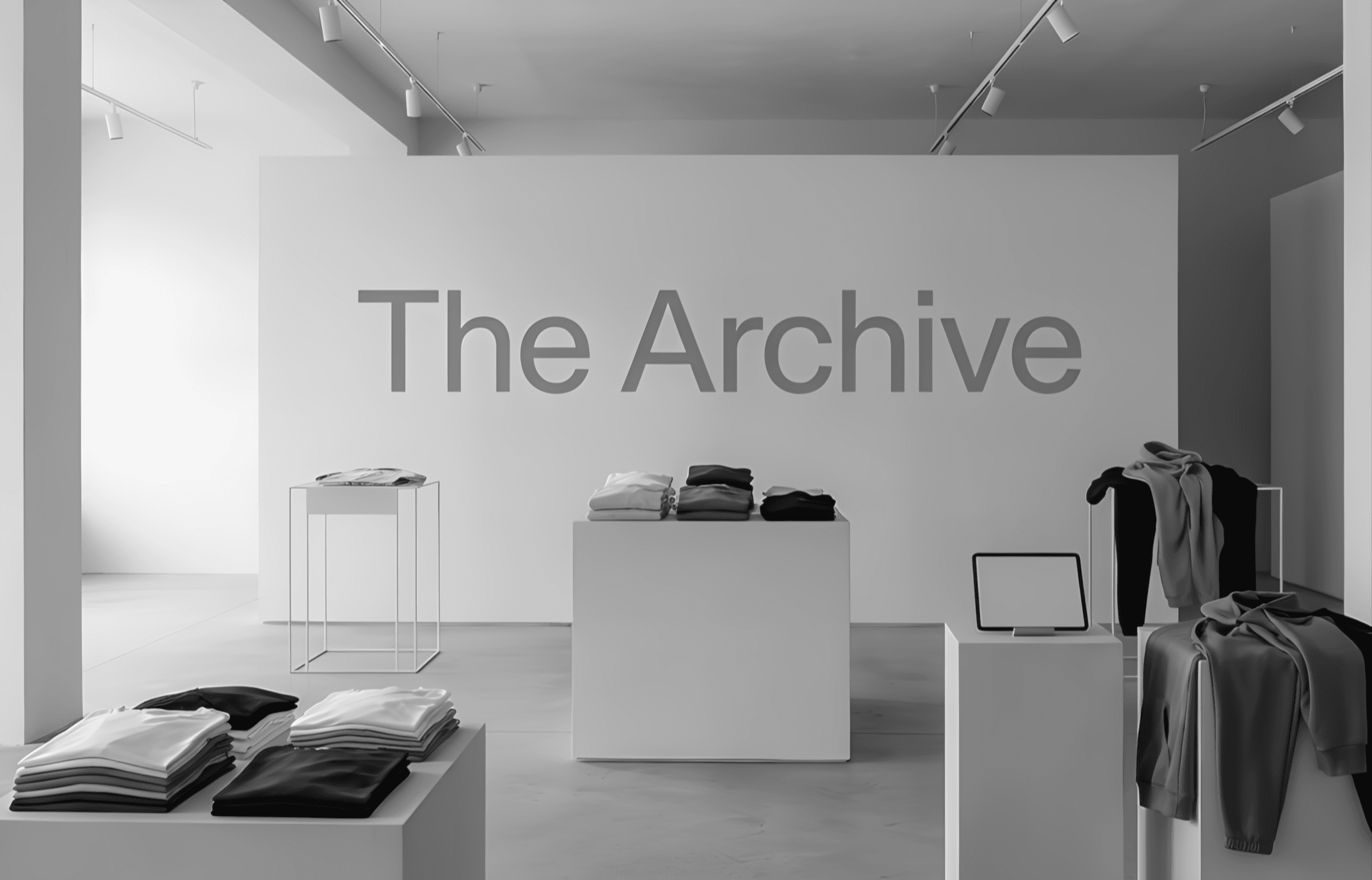 The Archive showroom monochrome, simbol al modei circulare premium